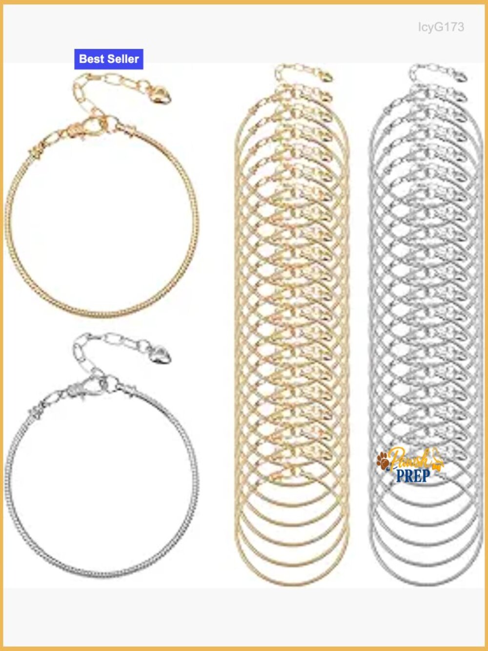 40 Pcs Snake Chain Charm Bracelets DIY Jewelry Making with Extender